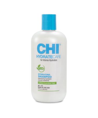 CHI HydrateCare Hydrating Shampoo Balances Hair Moisture and Protects Against Damage and Hair Breakage Sulfate Paraben & Cruelty-Free 12 Oz