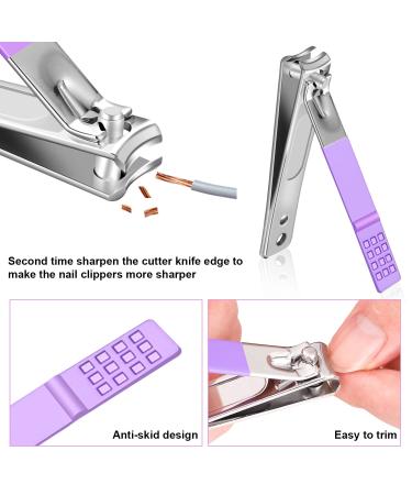10pcs Professional Stainless Steel Manicure Pedicure Set for Travel - Violet - Buy Online on SooperMarket.com