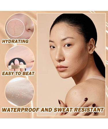 Shop Waterproof Foundation Cream | Full Coverage Lightweight Makeup Kit with Brush - #02 - Long Lasting & Oil Control for Women | International Shipping - Buy Online on SooperMarket.com