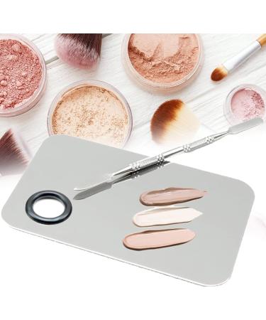 Sanwood Stainless Steel Make-Up Palette | Large Square Nail Art Mixing Plate for Foundation | Multi-Functional Cosmetic Artist Tool - Buy Online on SooperMarket.com