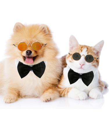 6-Piece Cat Sunglasses for Pets | Funny Retro Circular Eyewear for Small Dogs | Photos Props & Cosplay Glasses in Black & Mix Reflective Colors - Buy Online on SooperMarket.com