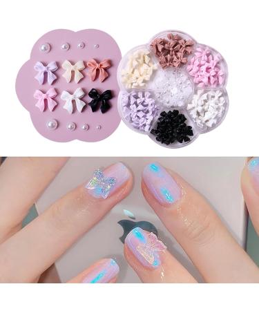 Nail Tips 1 Box Bow Nail Charms with 7 Grids Nail Art Charms Colorful Nail Charms and Gems Decorative Bow Charms Diverse Styles Bow Charms for Nails Art DIY Manicure Craft Decoration - Buy Online on SooperMarket.com
