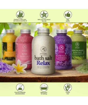 Relaxing Bathing Salt 600g - Sea Salt with Lavender & Sage Oil for Sleep Stress Relief and Aromatherapy - Best Body Care & Wellness Solution - Buy Online on SooperMarket.com