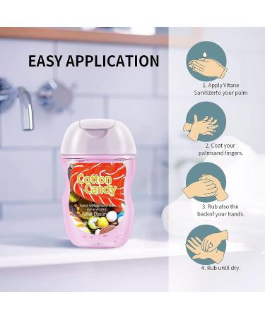 Vital Luxury Mini Hand Sanitizer Gel - Cotton Candy Scented, 1 FL OZ, 5 PC - Portable Anti-Bacterial Hand Gel with Travel Size Bottle - Moisturizing & Fast Dry - Buy Online on SooperMarket.com