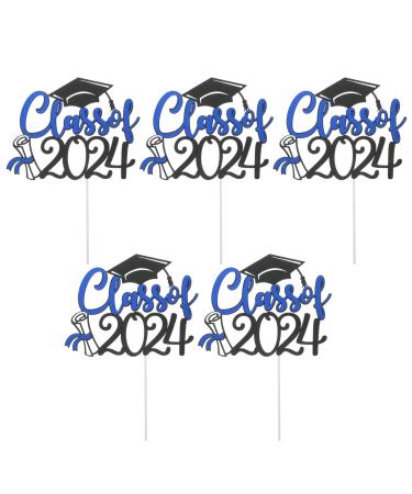 PRETYZOOM 5 Sets Cake Insert Top Hat 2024 Graduation Grad Party Supplies Graduate Paper Cup
