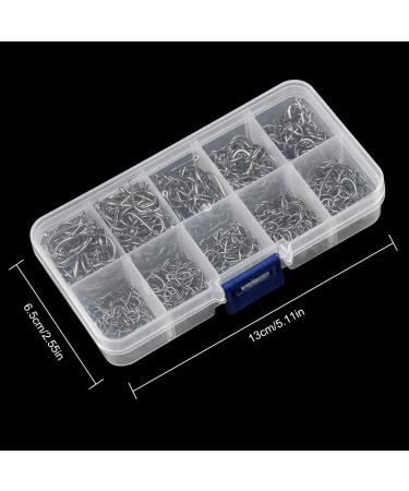 300-Piece Carbon Steel Fishing Hooks Set - 10 Sizes with Eyelet & Barn Hooks for Freshwater & Saltwater - Includes Plastic Box | Premium Fishing Accessories - Buy Online on SooperMarket.com