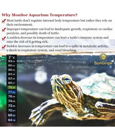 SunGrow Aquarium Sticker Thermometer - Precise Temperature Measurement for Fish, Shrimps & Turtles - Easy Peel & Stick Installation - 2 Color Indicators - Buy Online on SooperMarket.com