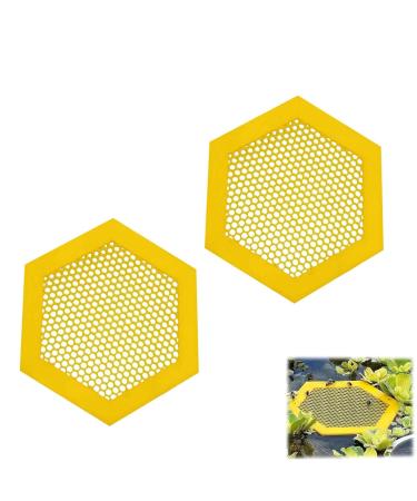 Colorful Bee Watering Station Bee Waterer and Butterfly Water Stations Floating Bee Island Use for Bee Cups for Garden Bee Water Catcher Cups for Thirsty Pollinators(Color:2pcs Yellow)