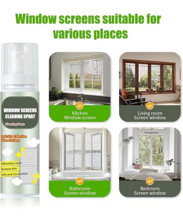 No-Disassembly Window Screen Foam Cleaner Cleaning Agent For Window Screen Cleaner 100ML Window Screens Cleaning Spray Window Screen Cleaner Spray Window Cleaning Foam Spray (1pcs) - Buy Online on SooperMarket.com