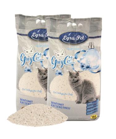 Lyra PET |30 liters of gray cat cat litter |With activated carbon |With baby powder fragrance |Fine lump litter |350% suction power |Natural product from Bentonite |Clean apartment |Neutralized smells |Jam