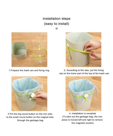 4pcs Magnetic Trash Bag Clips Adjustable Kitchen Garbage Rubber Band The Strong Magnetic Buckle Ensures The Trash Can Liner Stays in Place with All Types of Trash Cans and Garbage Bags - Buy Online on SooperMarket.com