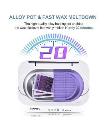 KARITE Paraffin Wax Machine with Auto Open Lid - Arthritis Paraffin Bath for Hands and Feet | Fast Wax Meltdown | Precision Temperature Control - 4500ml Warmer + 8 Refills (White) - Buy Online on SooperMarket.com