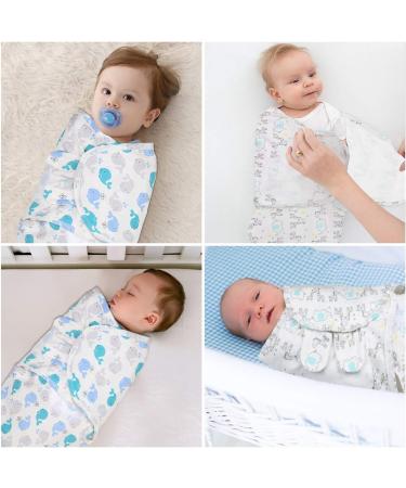 Vicloon Baby Swaddle Wrap Set - Organic Cotton Blanket for Newborns 0-3 Months (7-14lbs) - Blue (2 pcs) - Buy Online on SooperMarket.com