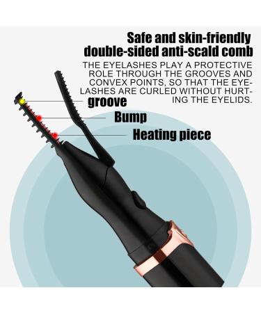 Electric Eyelash Curler | Anti-Scald USB Eye Lash Lift & Heat Tool - Eye Lash Enhancer Electric Curling Tool for Beauty Salon Barbershop Travel Black - Buy Online on SooperMarket.com