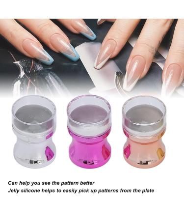 Nail Art Stamping Plate Set - Clear Silicone Stamper & Stencils for Perfect Nail Designs | 3D Nail Art Supplies - Buy Online on SooperMarket.com