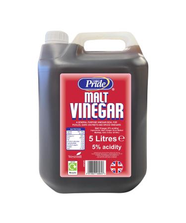 Pride Malt Vinegar 5Litres | Distilled Pure Malt Vinegar | 5 Litre | 5Lt 5L | Bulk Vinegar | Pack of 1