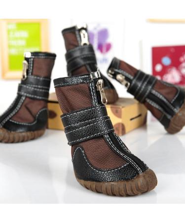 FLAdorepet Large Dog Waterproof Martin Boots - Pack of 4 Brown Shoes for Pitbull & Golden Retriever - Buy Online on SooperMarket.com