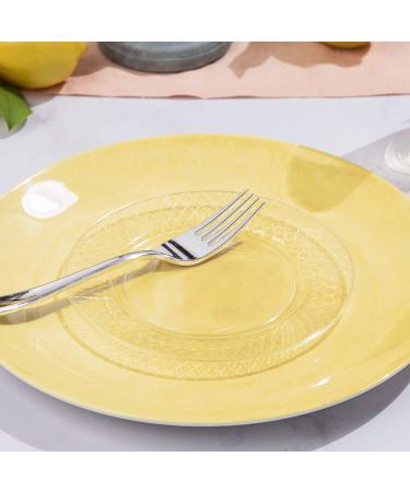 100 Clear Plastic 6.25 Inch Disposable Dessert Plates - Elegant Round Party Plates for Weddings & Events - Buy Online on SooperMarket.com