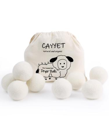 CAYYET Wool Dryer Balls 8-Pack Dryer Balls Laundry Reusable Reduce Clothing Wrinkles