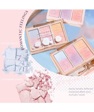 HOSAILY 3 Colors Blush Palette - Waterproof, Long Lasting Matte & Shimmer Highlighter - 0.50 oz (Pack of 2) - Buy Online on SooperMarket.com