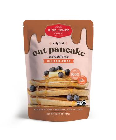 Miss Jones Baking Original Oat Pancake and Waffle Mix - Made with Oat Flour, Gluten Free, 10g of Protein, 100% Whole Grains (Pack of 1) Original 13.99 Ounce (Pack of 1)