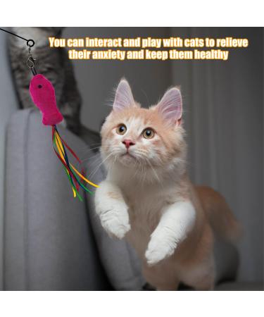 Autoau Interactive Cat Toy with Suction Cup Bird Feather Teaser Wand - Ideal for Indoor Cats and Kittens - 5 Bells, Feather Filler, Training Tool - Buy Online on SooperMarket.com