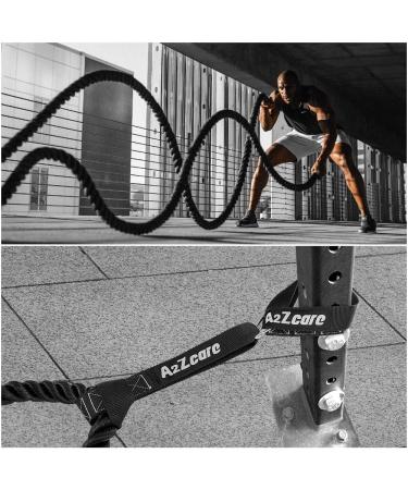 A2ZCARE Battle Rope Anchor Kit with Stainless Steel Snap Hook and Reinforced Straps - Includes Exercise Guide for Easy Setup - Buy Online on SooperMarket.com