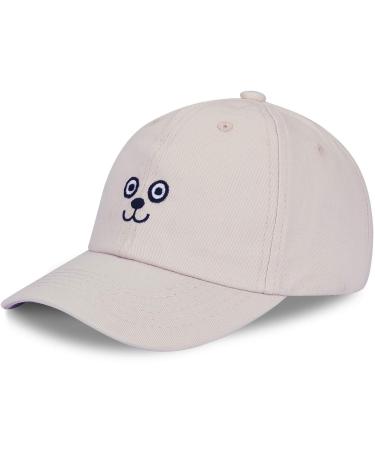 Livacasa cap boy sun protection basecap girl adjustable cap embroidered pattern children cap snapback shield cap summer 49-57cm unit size C-khaki