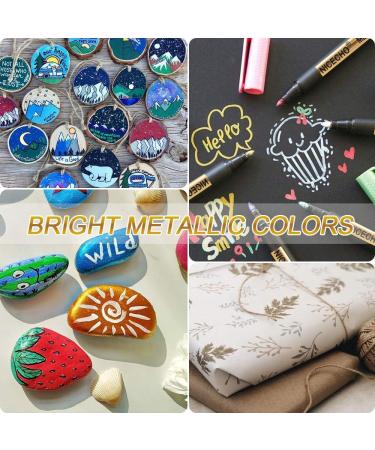26 Colors Medium Tip Metallic Paint Pens - Ideal for Easter Egg Art, Rock Painting, Card Making, Scrapbook Crafts, DIY Photo Album on Black Paper - Buy Online on SooperMarket.com