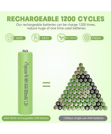 8 Pack Rechargeable Ni-MH AAA Batteries | Long-Lasting 800mAh for Outdoor Solar Lights - Buy Online on SooperMarket.com