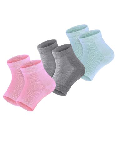 Moisturizing gel socks Open toe socks Gel-fed toesless spa socks for dry hard cracked heel (3P-Mixed)