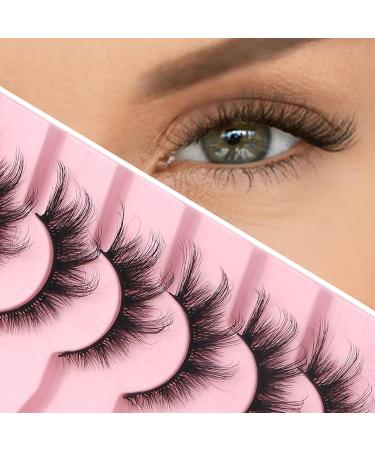 Fake Eyelashes 1 Pack/7 Pairs Fluffy Mink Lashes 3D Natural Look Wispy Eye Lashes Faulse Eyelashes Extension for Eye Makup Mink Lashes Lash Extension False Eyelashes Wispy Eye Lashes - Buy Online on SooperMarket.com