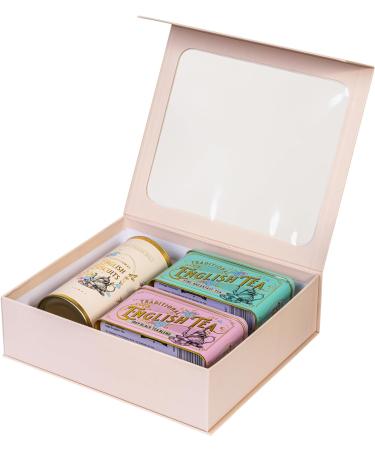 New English Teas Vintage Victorian Tea & Biscuits Gift Set with 80 Fine English Teabags 2 Tea Caddies and Luxury Cornish Biscuits - Buy Online on SooperMarket.com
