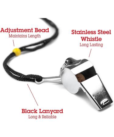 Crown Sporting Goods Stainless Steel Whistle with Lanyard - Ideal for Coaches, Referees, and Officials - Buy Online on SooperMarket.com