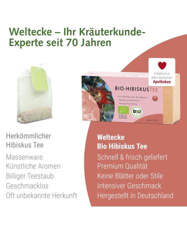 Buy World Corner Bio-Hibiskus Tea - 3x25 Tea Bags | Germany Controlled & Manufactured | Fruity-Aromatic Relaxation | Dried Hibiscus Flowers - Buy Online on SooperMarket.com
