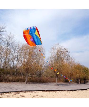 Besra Colorful Parafoil Kite with Long Tail - Easy to Fly Outdoor Fun for Kids & Adults | 20 inch - Buy Online on SooperMarket.com