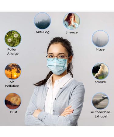 Buy Disposable Face Masks (Pack of 50) - 3-Ply Breathable Protective Masks for Men & Women | Adjustable Earloops & Nose Clip - Buy Online on SooperMarket.com