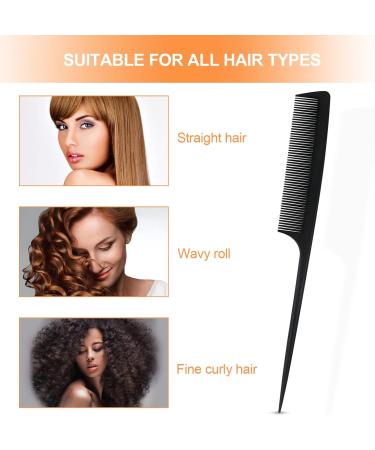 Sularpek 3 Piece Fine Tooth Carbon Fibre Tail Comb Set - Hairdressing & Styling Comb for Women and Men - Anti Static & Heat Resistant - Teasing Hair Comb - Buy Online on SooperMarket.com