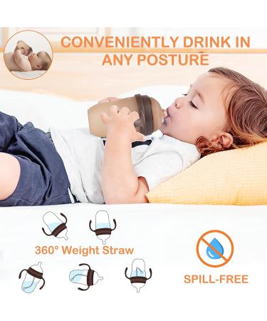 Silicone Nipple Breastfeeding Baby Bottle - Anti Colic 8oz Slow Flow Bottle for Newborns - Soft Silicone, BPA Free - Buy Online on SooperMarket.com