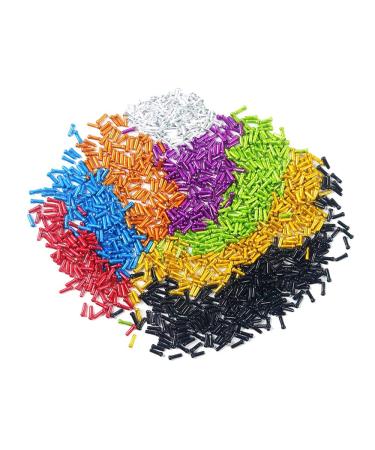 Huture 80PCs Alloy Bicycles Brake Cable Caps End Tips Shifter Crimp Ferrules Caps for Road Mountain Bikes, 10pcs Each Color of Red Black Gold Silver Green Blue Purple Orange