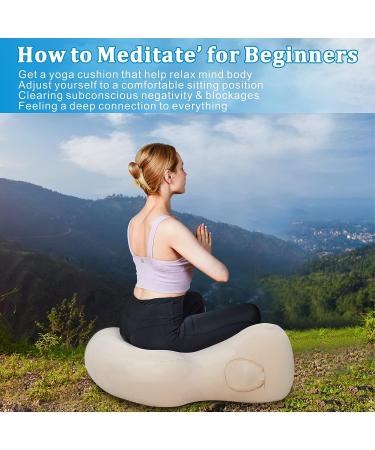 Inflatable Large Meditation Cushion - Washable Cover - Floor Pillow for Yoga & Meditation - Ideal Seating for Adults - Buy Online on SooperMarket.com