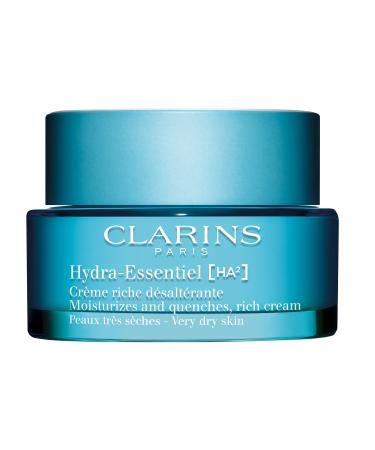 Clarins NEW Hydra-Essentiel Rich Cream|Intensely Hydrating Moisturizer|60 Seconds to Plumper Skin*|Nourishes Softens and Soothes|Double Dose Hyaluronic Acid|Very Dry Skin Type|1.7 Ounces