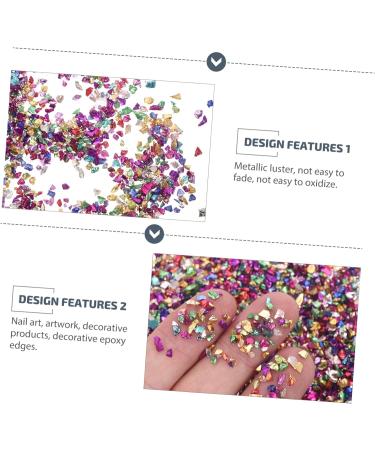 FRCOLOR 1 Glass Chip Nail Filler Metallic Chips for Nail Arts Crushed Irregular Glass Craft Crushed Glass Irregular Glass Glitter Epoxy Crushed Glass Mirror Vase Manicure 3D Small Crystal 0.5X0.3cm Colorful - Buy Online on SooperMarket.com