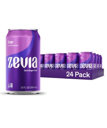 Zevia Zero Sugar Grape Soda 355 mL Cans (Pack of 24) Grape 355 mL (Pack of 24)