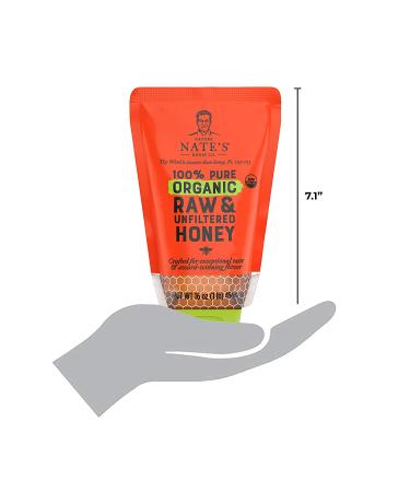 Nature Nate's 100% Pure Organic Raw Honey - 32 oz No-Drip Squeeze Pouches | USDA Certified, No Additives - Buy Online on SooperMarket.com