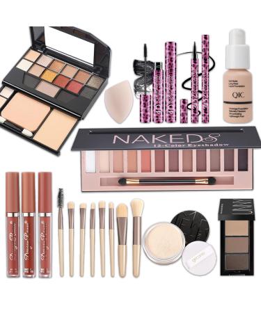 Shefave Makeup Sets for Women All in One Make Up Kit - Full Makeup Sets for Girls Teenagers with Eyeshadow Palette Lip Gloss Concealer Foundation Makeup Brush Makeup Gift Set Makeup Starter Kit Set 03