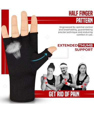 Sawans Inner Gloves for Muay Thai & Boxing Elastic Bandages for Training MMA & Kickboxing Durable Punching Gloves in Black - Buy Online on SooperMarket.com