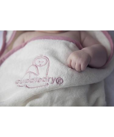 Cuddledry Hands Free Baby Bath Towel in Luxuriously Soft Bamboo & Cotton | Apron Style Hooded Towel for Safe and Easy Babies Bathtime | Perfect Newborn Gift | Pink Edging - Buy Online on SooperMarket.com