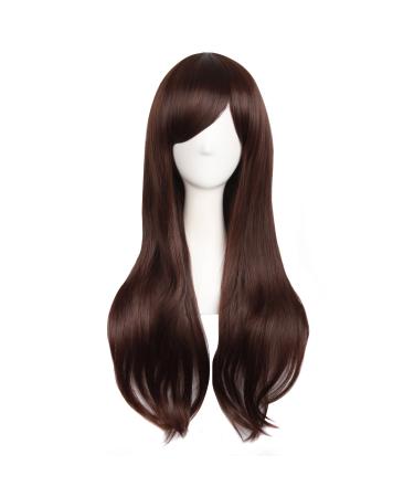 MapofBeauty 28" 70cm Long Curly Hair Ends Costume Cosplay Wig (Dark Brown)