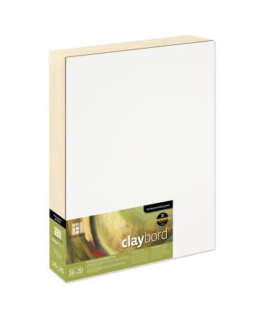 Ampersand Art Supply Wood Painting Panel: Museum Series Claybord, 16" x 20", 2" Cradled Profile